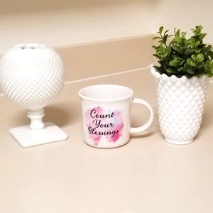 QUOTED COUNT YOUR BLESSINGS COFFEE MUG. NEW